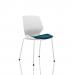 Florence White Frame Visitor Chair in Maringa Teal KCUP1538