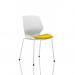 Florence White Frame Visitor Chair Bespoke Colour Seat Senna Yellow KCUP1539