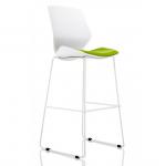 Florence White Frame High Stool Bespoke Colour Seat Myrrh Green KCUP1541