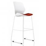 Florence White Frame High Stool Bespoke Colour Seat Ginseng Chilli KCUP1542