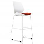 Florence White Frame High Stool in Bespoke Seat Ginseng Chilli KCUP1542