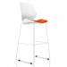 Florence White Frame High Stool Bespoke Colour Seat Tabasco Orange KCUP1543