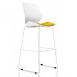 Florence White Frame High Stool Bespoke Colour Seat Senna Yellow KCUP1547