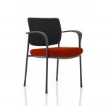 Brunswick Deluxe With Arms Black Frame Black Fabric Back Bespoke Colour Seat Ginseng Chilli KCUP1557