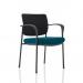 Brunswick Deluxe With Arms Black Frame Black Fabric Back Bespoke Colour Seat Maringa Teal KCUP1558