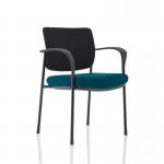 Brunswick Deluxe Black Fabric Back Black Frame Bespoke Colour Seat Maringa Teal With Arms KCUP1558