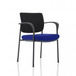 Brunswick Deluxe Black Fabric Back Black Frame Bespoke Colour Seat Stevia Blue With Arms KCUP1561