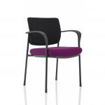 Brunswick Deluxe With Arms Black Frame Black Fabric Back Bespoke Colour Seat Tansy Purple KCUP1563