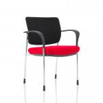 Brunswick Deluxe Black Fabric Back Chrome Frame Bespoke Colour Seat Bergamot Cherry With Arms KCUP1564