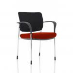 Brunswick Deluxe With Arms Chrome Frame Black Fabric Back Bespoke Colour Seat Ginseng Chilli KCUP1565