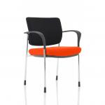 Brunswick Deluxe With Arms Chrome Frame Black Fabric Back Bespoke Colour Seat Tabasco Orange KCUP1570