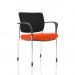 Brunswick Deluxe With Arms Chrome Frame Black Fabric Back Bespoke Colour Seat Tabasco Orange KCUP1570