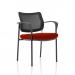 Brunswick Deluxe With Arms Black Frame Mesh Back Bespoke Colour Seat Ginseng Chilli KCUP1589