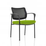 Brunswick Deluxe With Arms Black Frame Mesh Back Bespoke Colour Seat Myrrh Green KCUP1591