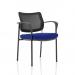 Brunswick Deluxe With Arms Black Frame Mesh Back Bespoke Colour Seat Stevia Blue KCUP1593