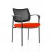 Brunswick Deluxe With Arms Black Frame Mesh Back Bespoke Colour Seat Tabasco Orange KCUP1594