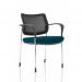 Brunswick Deluxe With Arms Chrome Frame Mesh Back Bespoke Colour Seat Maringa Teal KCUP1598