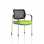 The Dynamic Visitors Brunswick Deluxe features a modern chrome frame with a sleek mesh back. The bespoke colour seat in myrrh green adds a pop of color to any space. With comfortable arms, this chair is perfect for any office or waiting area.