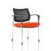 Brunswick Deluxe With Arms Chrome Frame Mesh Back Bespoke Colour Seat Tabasco Orange KCUP1602