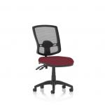 This picture features a sleek, modern Dynamic Mesh Back Chair. The Eclipse Plus II Lever Task Operator Chair boasts a deluxe mesh back and a customized seat in a stunning ginseng chili hue. Perfect for any office setting.