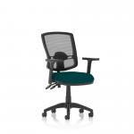 Eclipse Plus II Lever Task Operator Chair Mesh Back Deluxe With Bespoke Colour Seat in Maringa Teal With Height Adjustable Arms KCUP1609