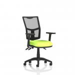 Eclipse Plus III Lever Task Operator Chair Mesh Back With Bespoke Colour Seat In Myrrh Green With Height Adjustable Arms KCUP1653