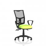 Eclipse Plus III Lever Task Operator Chair Mesh Back With Bespoke Colour Seat With Loop Arms In Myrrh Green KCUP1661