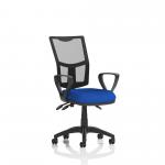Eclipse Plus III Lever Task Operator Chair Mesh Back With Bespoke Colour Seat With Loop Arms In Stevia Blue KCUP1662