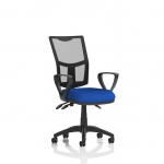 Eclipse Plus III Lever Task Operator Chair Mesh Back With Loop Arms Bespoke Colour Seat Stevia Blue KCUP1662