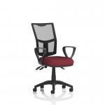 Eclipse Plus III Lever Task Operator Chair Mesh Back With Bespoke Colour Seat With Loop Arms In Ginseng Chilli KCUP1665
