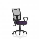 Eclipse Plus III Lever Task Operator Chair Mesh Back With Bespoke Colour Seat With Loop Arms In Tansy Purple KCUP1667
