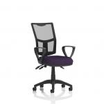 Eclipse Plus III Lever Task Operator Chair Mesh Back With Loop Arms Bespoke Colour Seat Tansy Purple KCUP1667