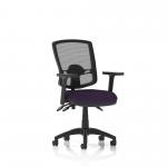 Eclipse Plus III Lever Task Operator Chair Deluxe Mesh Back With Bespoke Colour Seat In Tansy Purple With Height Adjustable Arms KCUP1681