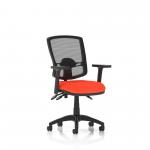 Eclipse Plus III Lever Task Operator Chair Deluxe Mesh Back With Bespoke Colour Seat In Tabasco Orange With Height Adjustable Arms KCUP1683