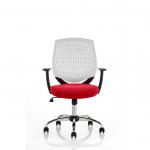 Dura With Arms White Back Bespoke Colour Seat Bergamot Cherry KCUP1700