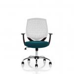 Dura With Arms White Back Bespoke Colour Seat Maringa Teal KCUP1702