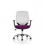 Dura With Arms White Back Bespoke Colour Seat Tansy Purple KCUP1704