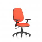 Eclipse Plus I Lever Task Operator Chair Bespoke Colour Tabasco Orange With Height Adjustable And Folding Arms KCUP1714