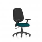 Eclipse Plus I Lever Task Operator Chair Bespoke Colour Seat Maringa Teal With Height Adjustable And Folding Arms KCUP1718