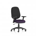Eclipse Plus I Lever Task Operator Chair Bespoke Colour Seat Tansy Purple With Height Adjustable And Folding Arms KCUP1723