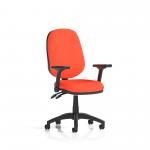 Eclipse Plus II Lever Task Operator Chair Bespoke Colour Tabasco Orange With Height Adjustable And Folding Arms KCUP1730