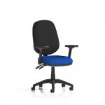 Eclipse Plus II Lever Task Operator Chair Bespoke Colour Seat Stevia Blue With Height Adjustable And Folding Arms KCUP1737