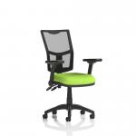 Eclipse Plus II Lever Task Operator Chair Mesh Back With Bespoke Colour Seat in Myrrh Green With Height Adjustable And Folding Arms KCUP1743
