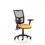 Eclipse Plus II Lever Task Operator Chair Mesh Back With Bespoke Colour Seat in Senna Yellow With Height Adjustable And Folding Arms KCUP1744