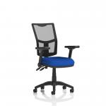 Eclipse Plus II Lever Task Operator Chair Mesh Back With Bespoke Colour Seat in Stevia Blue With Height Adjustable And Folding Arms KCUP1745