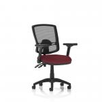 Eclipse Plus II Lever Task Operator Chair Deluxe Mesh Back With Bespoke Colour Seat in Ginseng Chilli With Height Adjustable And Folding Arms KCUP1749