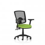 Eclipse Plus II Lever Task Operator Chair Deluxe Mesh Back With Bespoke Colour Seat in Myrrh Green With Height Adjustable And Folding Arms KCUP1751