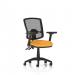 Eclipse Plus II Lever Task Operator Chair Deluxe Mesh Back With Bespoke Colour Seat in Senna Yellow With Height Adjustable And Folding Arms KCUP1752