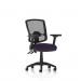 This beautiful photograph features a modern and stylish Eclipse Plus II Lever Task Operator Chair. Its dynamic mesh back, deluxe mesh back with height adjustable and folding arms, and bespoke tansy purple seat add a pop of color to any office space.