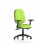 Eclipse Plus III Lever Task Operator Chair With Height Adjustable And Folding Arms Bespoke Colour Back And Seat Myrrh Green KCUP1759